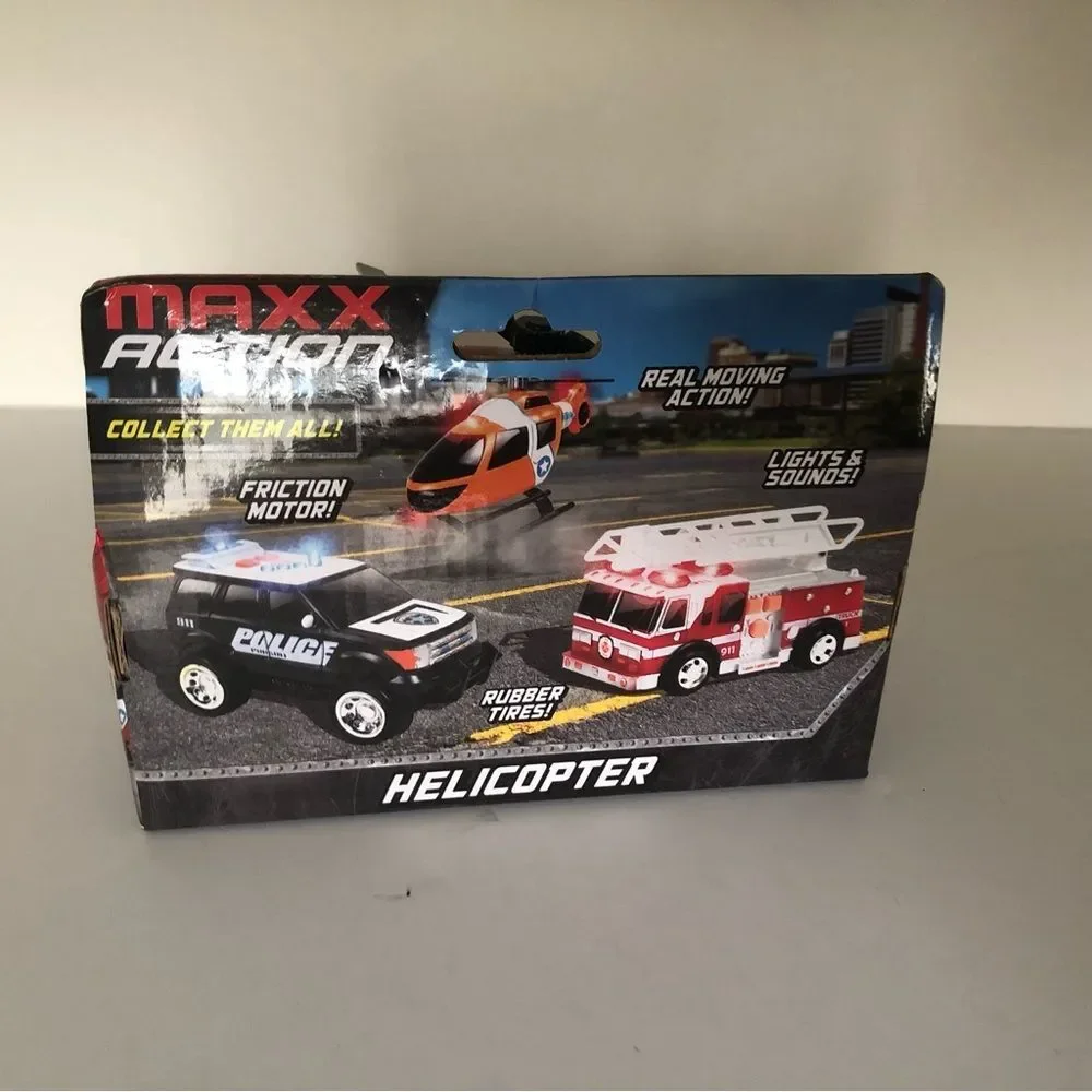 Maxx Action Helicopter Vehicle Toy Light Up Sounds Motion NWT